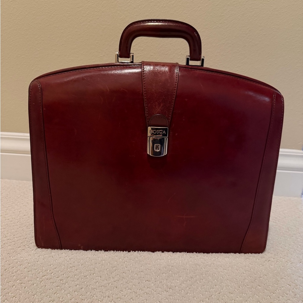 Bosca Rich Brown Leather Briefcase - Picture 2 of 9